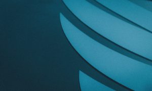 blue and white striped textile